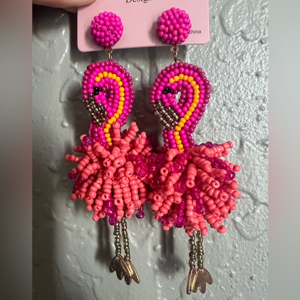 Flamingo earrings $15…never worn
